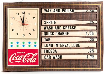 Coca-Cola Menu Board Advertising Clock