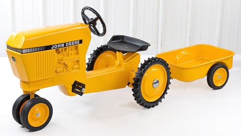 Restored Ertl John Deere 520 Industrial Pedal Tractor w/ Trailer