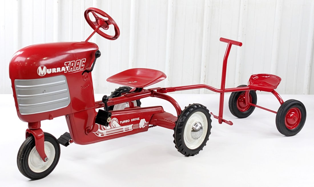 Restored Murray Trac Narrow Front Pedal Tractor w/ Seat Trailer (1 of 15)