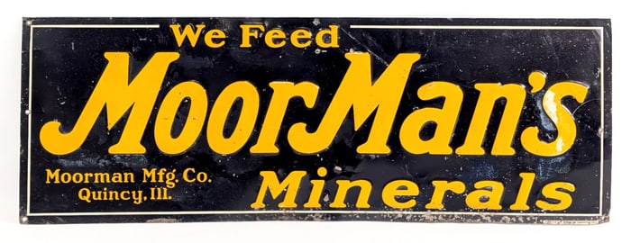 SST Embossed MoorMan's Minerals Advertising Sign