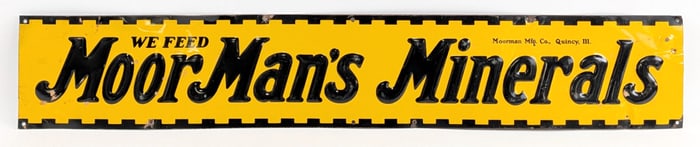 SST Embossed MoorMan's Minerals Advertising Sign