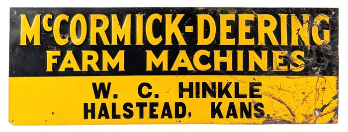 SST Embossed McCormick-Deering Farm Machines Advertising Sign