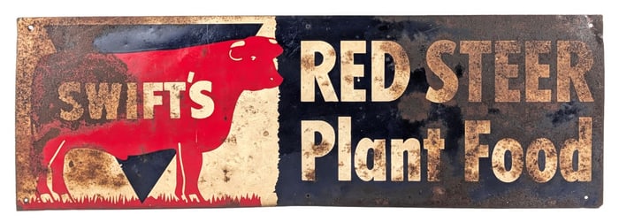 SST Swift's Red Steer Plant Food Advertising Sign