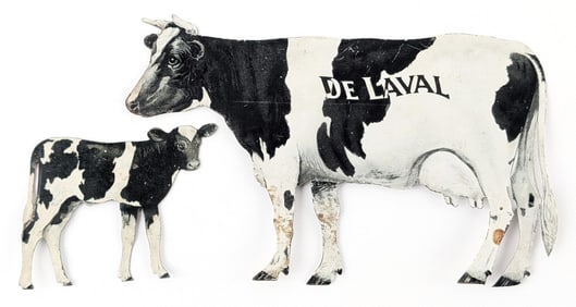 Delaval Holstein Cow & Calf Tin Signs