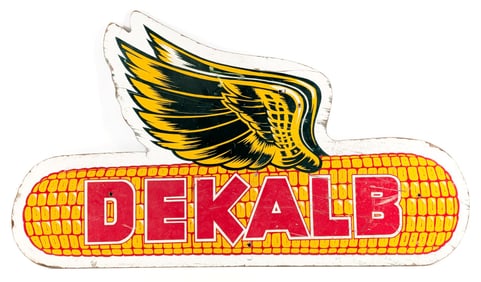 4ft SS Masonite Dekalb Flying Ear Of Corn Advertising Sign