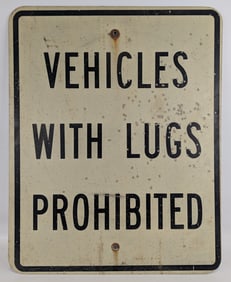 SS Vehicles With Lugs Prohibited Sign