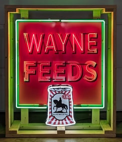 Custom Wayne Feeds Tin Neon Sign