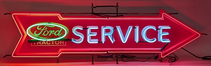 Custom Ford Service Arrow Neon Sign w/ Flasher
