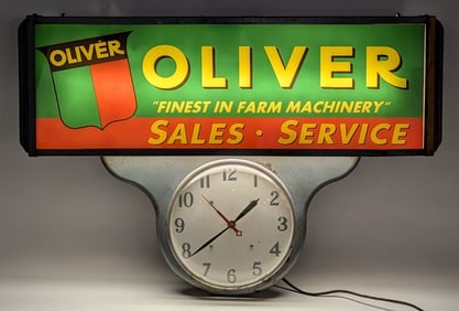 Custom Oliver Lighted Reverse on Glass Clock