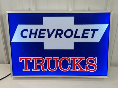 Custom Chevrolet Trucks Lighted Dealer Style Advertising Sign