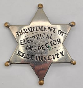 Obsolete City Of Chicago Electrical Inspector Star Badge