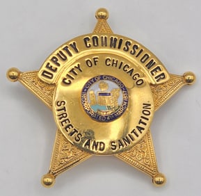 Obsolete Meyer & Wenthe City Of Chicago Streets And Sanitation Deputy Commissioner Star Badge