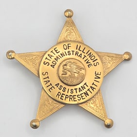 Obsolete Meyer & Wenthe Illinois State Representative Administrative Assistant Star Badge