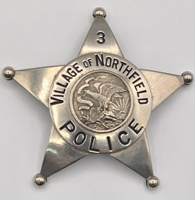 Obsolete Village Of Northfield Illinois Police Star Badge #3