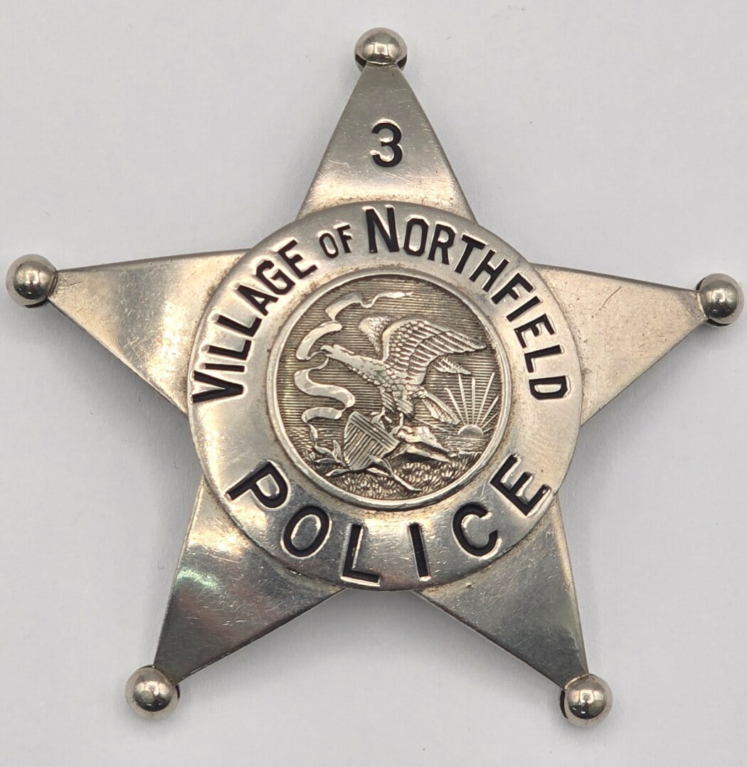 Obsolete Village Of Northfield Illinois Police Star Badge #3 (1 of 2)