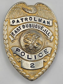 Obsolete East Dubuque Illinois Police Patrolman Shield Badge #2