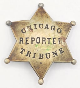 Obsolete Chicago Tribune Reporter 6-Point Star Badge