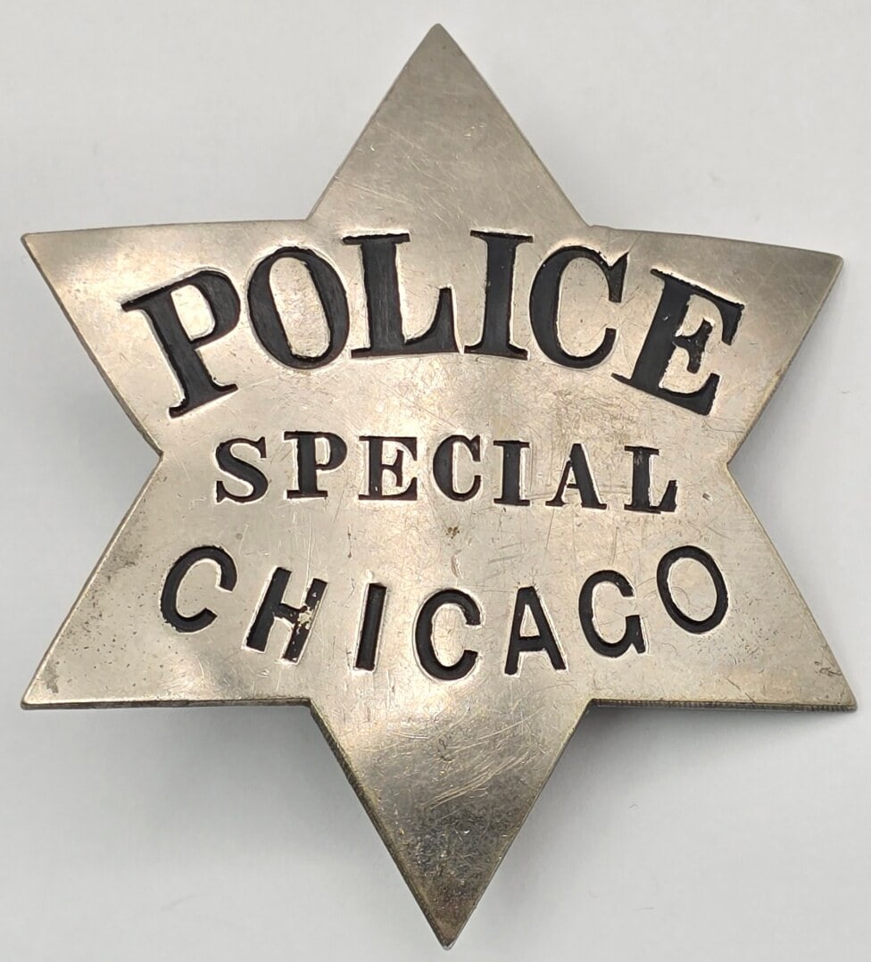 Early Obsolete Meyer & Wenthe Chicago Special Police 6-Point Star Badge (1 of 2)