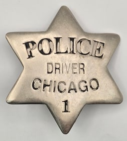 Early Obsolete S.D. Childs & Co. Chicago Police Driver 6-Point Star Badge #1