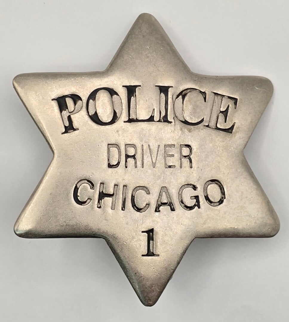 Early Obsolete S.D. Childs & Co. Chicago Police Driver 6-Point Star Badge #1 (1 of 2)