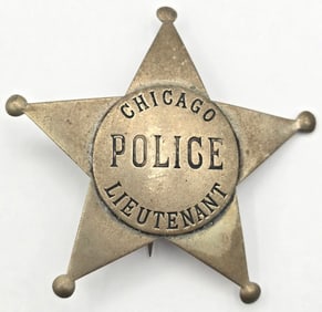 Obsolete Chicago Police Lieutenant 5-Point Star Badge
