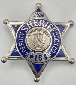 Obsolete Cook County Illinois Special Deputy Sheriff 6-Point Star Badge #164