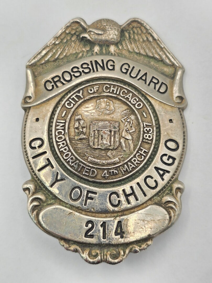 Obsolete City Of Chicago Crossing Guard Shield Badge #214 (1 of 2)