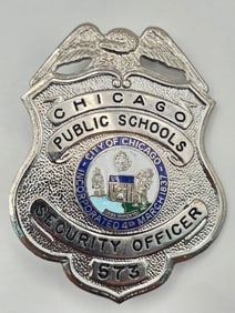Obsolete Chicago Public Schools Security Officer Shield Badge #573