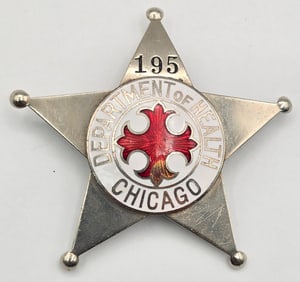 Obsolete S.D. Childs Chicago Department Of Health 5-Point Star Badge #195