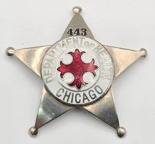 Obsolete S.D. Childs Chicago Department Of Health 5-Point Star Badge #443