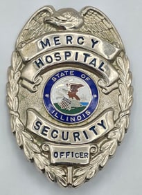 Obsolete Chicago Mercy Hospital Security Officer Shield Badge