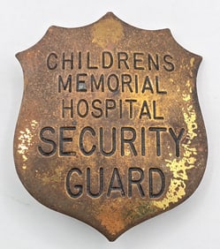 Obsolete J.P. Cooke Co. Children's Memorial Hospital Security Guard Shield Badge