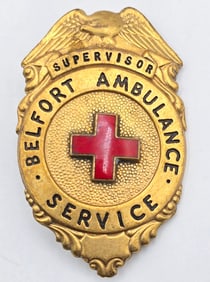Obsolete Belfort Ambulance Service Supervisor Shield Badge