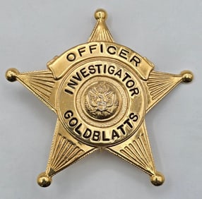 Obsolete Goldblatts Security Officer Investigator 5-Point Star Badge