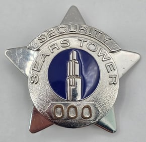 Obsolete Nielsen Mfg. Sears Tower Security 5-Point Star Badge #000