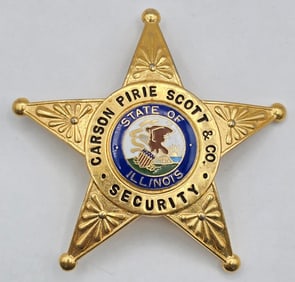 Obsolete Blackinton Carson Pirie Scott & Co. Security 5-Point Star Badge