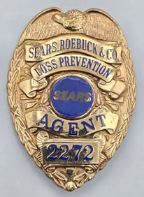 Obsolete Entenmann-Rovin Co. Sears Roebuck & Co. Loss Prevention Agent Shield Badge #2272