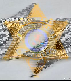 Obsolete Illinois Dixie Square Security Sergeant 5-Point Star Badge #3