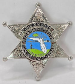 Obsolete Orange County Florida Sheriff's Office Chaplain 6-Point Star Badge