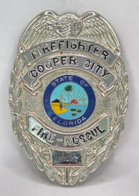 Obsolete Cooper City Florida Fire-Rescue Firefighter Shield Badge