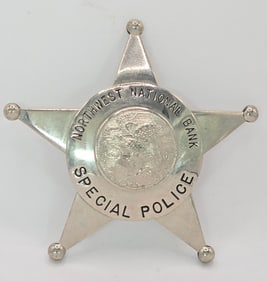 Obsolete Meyer & Wenthe Illinois Northwest National Bank Special Police 5-Point Star Badge
