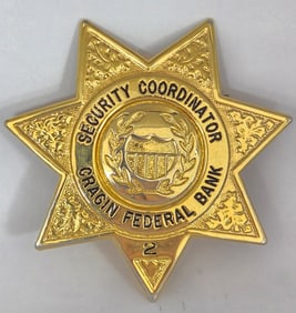 Obsolete Cragin Federal Bank Chicago Security Coordinator 7-Point Star Badge #2