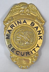Obsolete C.H. Hanson Marina Bank Chicago Security Shield Badge