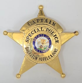 Obsolete Meyer & Wenthe Sheraton Hotels & Inns Special Police Captain 5-Point Star Badge