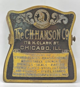 Antique Brass C.H. Hanson Advertising Paper Clip