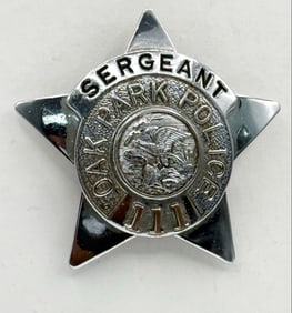 Obsolete C.H. Hanson Oak Park Illinois Police Sergeant Star Badge #111