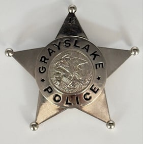 Obsolete C.H. Hanson Grays Lake Illinois Police Star Badge #12