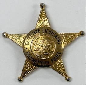 Obsolete C.H. Hanson Calumet City Illinois Police Detective Lieutenant Star Badge