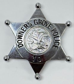 Obsolete C.H. Hanson Downers Grove Illinois Police Star Badge #10