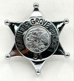 Obsolete C.H. Hanson Downers Grove Illinois Police Star Badge #51